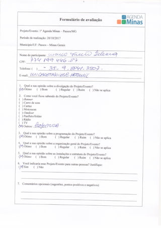 Formulário de Avaliação Agenda Passos
