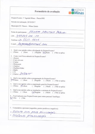Formulário de Avaliação Agenda Passos