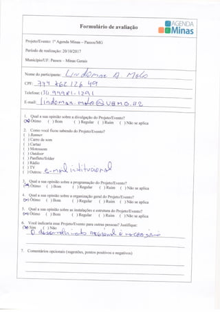 Formulário de Avaliação Agenda Passos