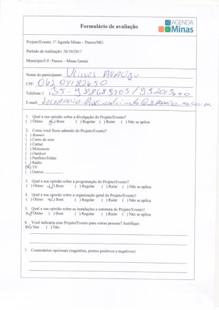 Formulário de Avaliação Agenda Passos