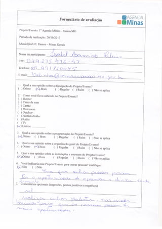 Formulário de Avaliação Agenda Passos