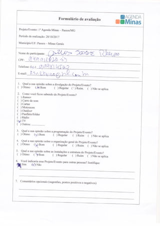 Formulário de Avaliação Agenda Passos