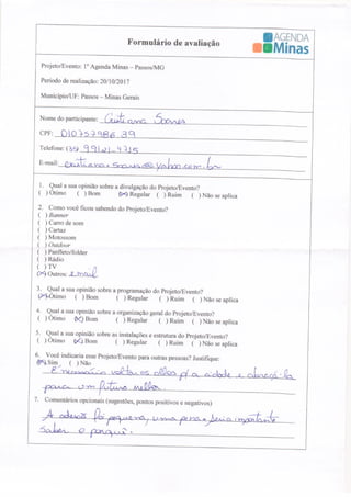 Formulário de Avaliação Agenda Passos