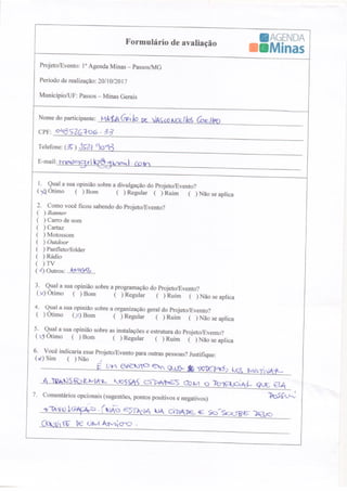 Formulário de Avaliação Agenda Passos