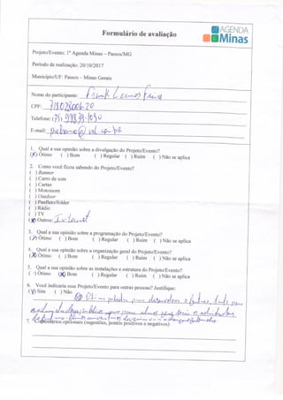 Formulário de Avaliação Agenda Passos