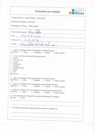 Formulário de Avaliação Agenda Passos