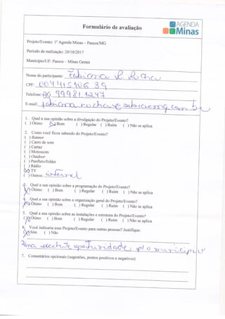 Formulário de Avaliação Agenda Passos