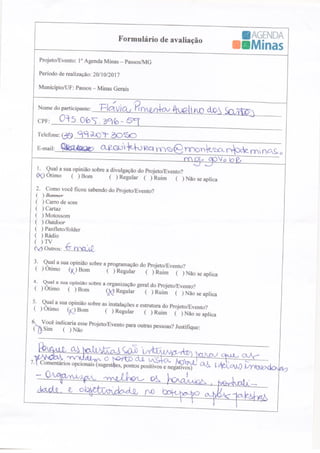 Formulário de Avaliação Agenda Passos