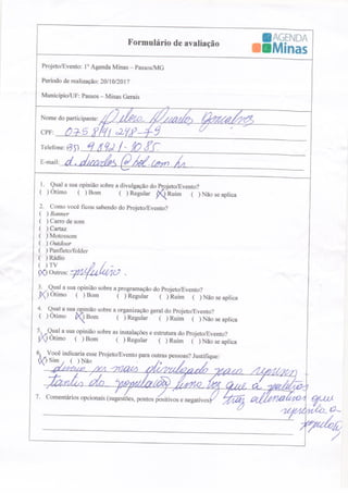 Formulário de Avaliação Agenda Passos