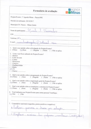 Formulário de Avaliação Agenda Passos