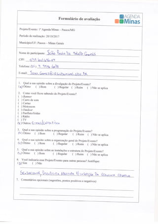 Formulário de Avaliação Agenda Passos