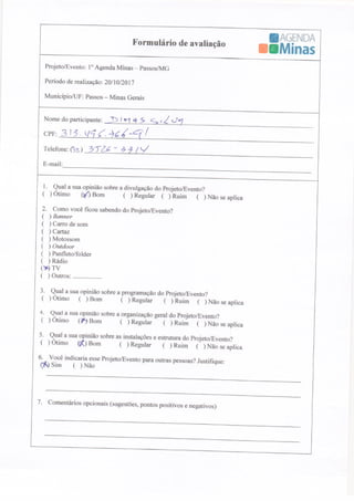 Formulário de Avaliação Agenda Passos