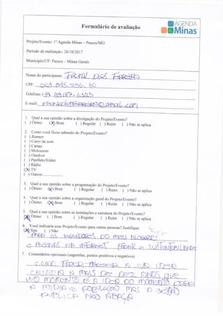 Formulário de Avaliação Agenda Passos