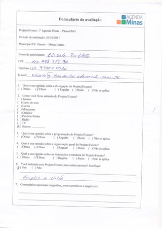 Formulário de Avaliação Agenda Passos