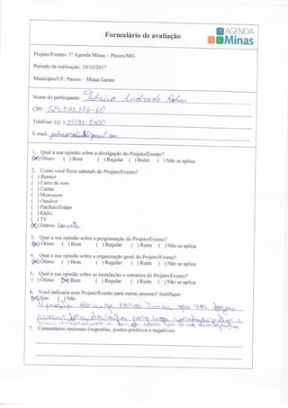 Formulário de Avaliação Agenda Passos