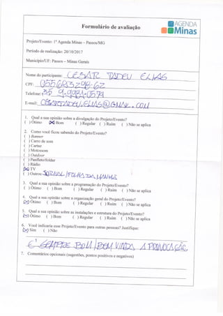 Formulário de Avaliação Agenda Passos