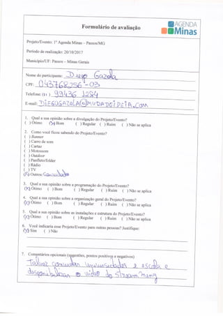 Formulário de Avaliação Agenda Passos