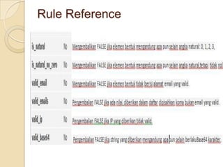 Rule Reference
 
