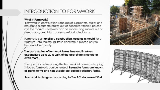 formwork construction in structures long form work definition