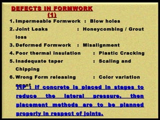 Formwork failures and remedial measures | PPT