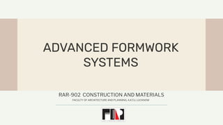Advanced Formwork covering the modern technology | PDF
