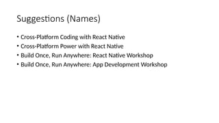 App Frontend Development using React Native | PPTX