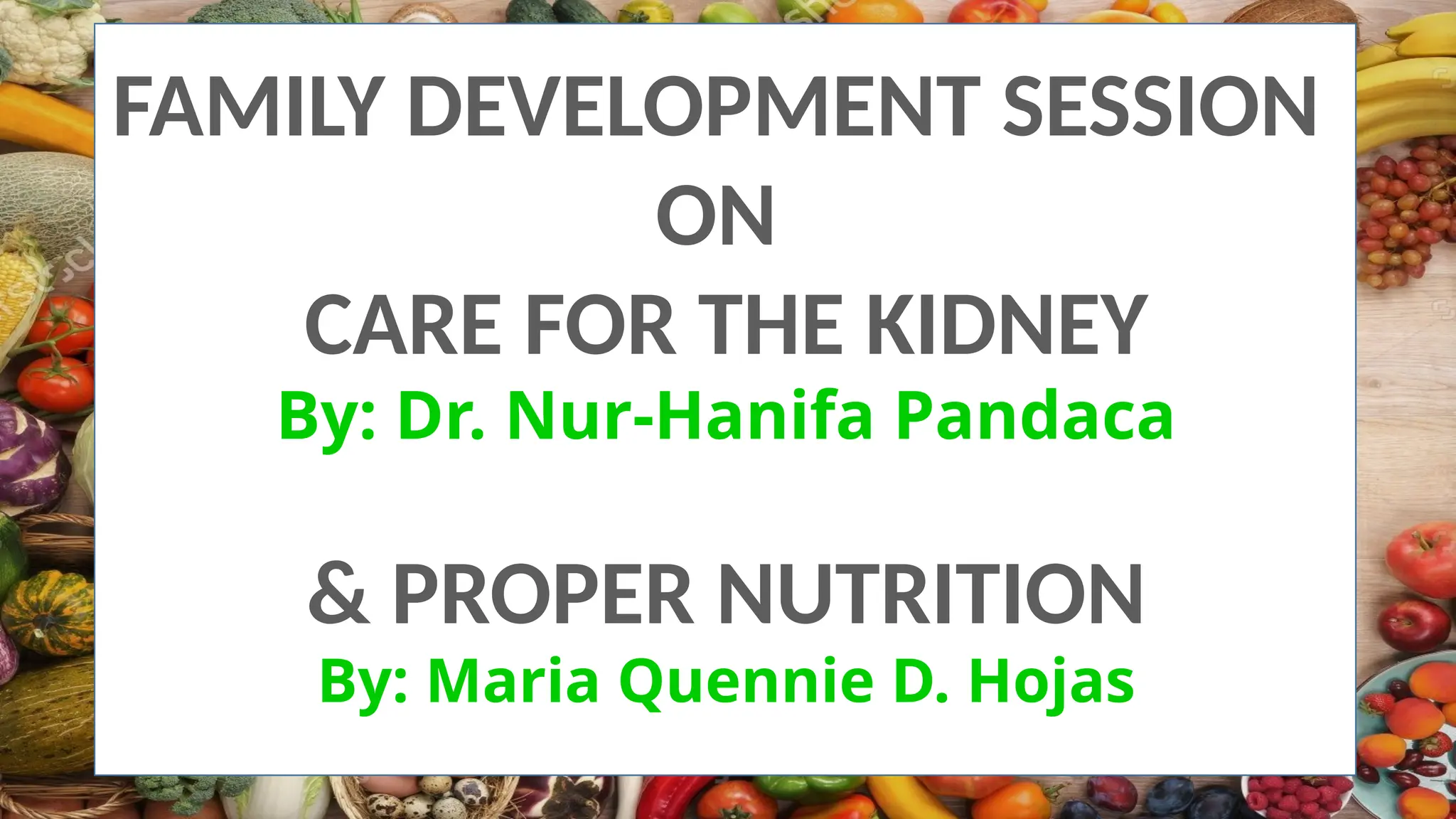 for NUTRITION FAMILY DEVELOPMENT SESSION | PPTX