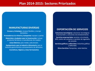 Plan 2014-2015: Sectores Priorizados
14
 