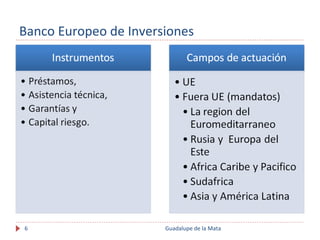 Banco Europeo de Inversiones




6                      Guadalupe de la Mata
 