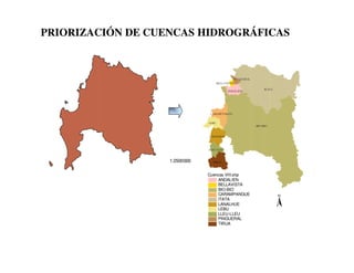 PRIORIZACIÓN DE CUENCAS HIDROGRÁFICAS



                                                   PINGUERAL
                                      BELLAVISTA

                                                                    ITATA
                                            ANDALIEN




                                CARAMPANGUE


                               LEBU
                                                               BIO-BIO


                               LANALHUE



                               LLEU-LLEU


                   1:2500000     TIRUA



                               Cuencas VIII.shp
                                    ANDALIEN
                                    BELLAVISTA
                                    BIO-BIO
                                    CARAMPANGUE                             N
                                    ITATA
                                    LANALHUE
                                    LEBU
                                    LLEU-LLEU
                                    PINGUERAL
                                    TIRUA
 