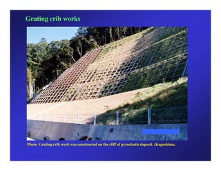 Grating crib works




Photo Grating crib work was constructed on the cliff of pyroclastic deposit. (Kagoshima,
 