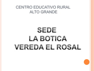 CENTRO EDUCATIVO RURAL
     ALTO GRANDE
 
