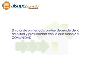 El valor de un negocio on-line depende de la 
amplitud y profundidad con la que maneje su 
COMUNIDAD 
 