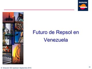 ©  Dirección DG Upstream Septiembre 2010 Futuro de Repsol en Venezuela 