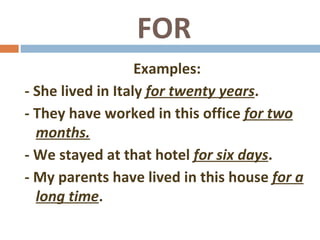 For or since | PPT