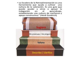 Describo / clarifico
Sugiero
Valoro
Me preocupa / me pregunto
 