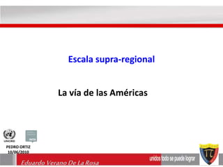 Escala supra-regional 
La vía de las Américas 
PEDRO ORTIZ 
10/06/2010 
Eduardo Verano De La Rosa 
 