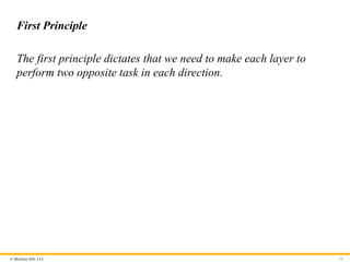© McGraw Hill, LLC
First Principle
The first principle dictates that we need to make each layer to
perform two opposite task in each direction.
55
 
