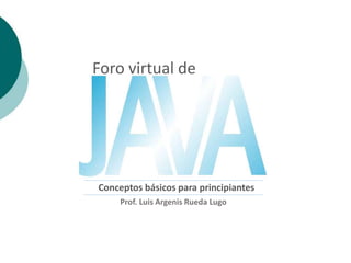 Prof. Luis Argenis Rueda Lugo
Foro virtual de
Conceptos básicos para principiantes
 