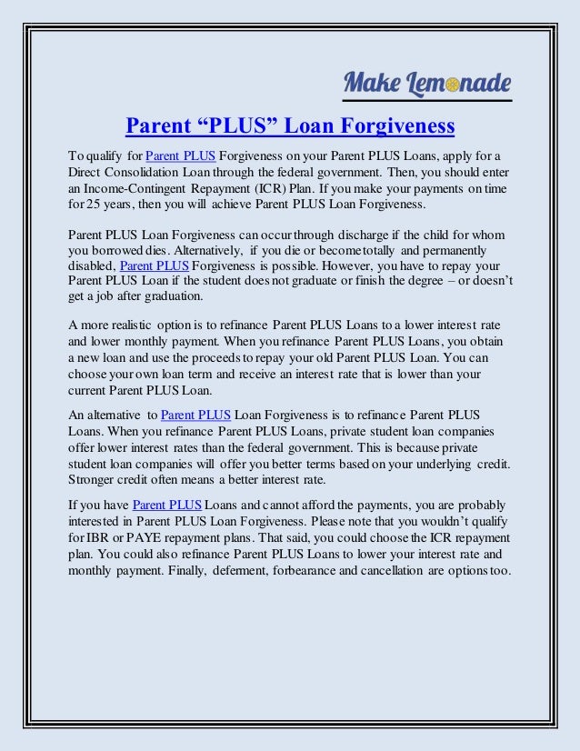 For Parent Plus Forgiveness For Parent Plus Forgiveness