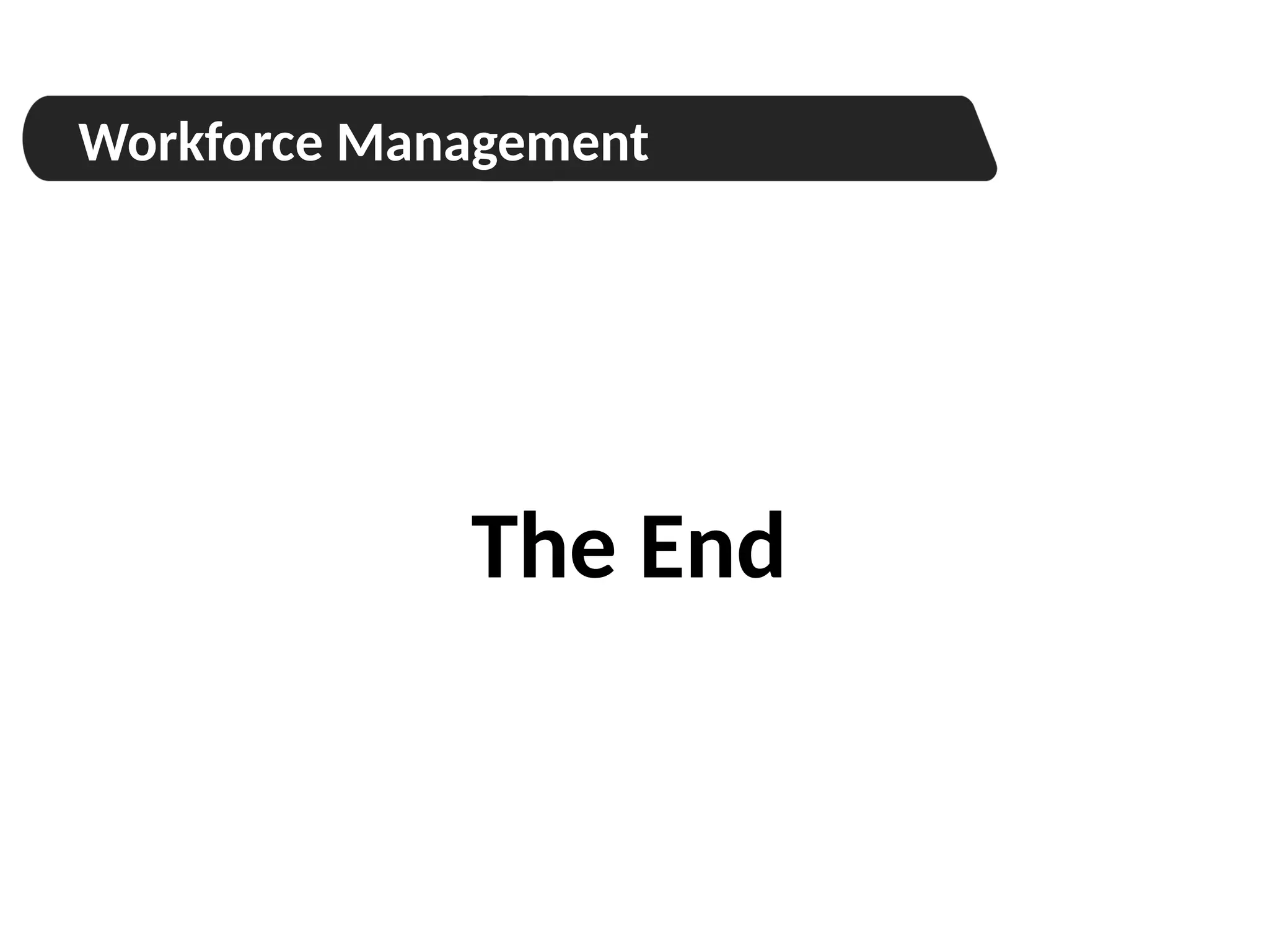 Workforce Management
The End
 
