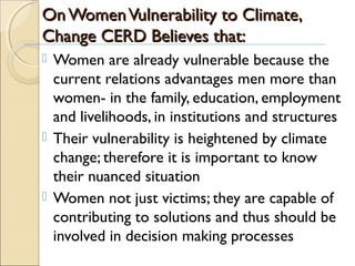 Impact of climate change on women economic empowerment | PPT
