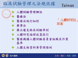 2010年7月13日 成大社會與行為科學研究倫理講習 --成醫IRB的組織架構與運作介紹 by李碧芳醫師