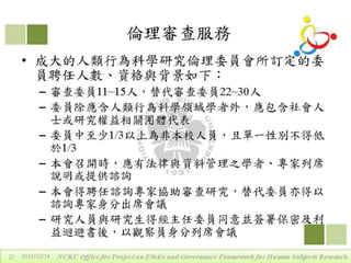 2011年12月14日專題演講 - 區域研究倫理聯盟的定位、運作與重要性by戴華主任