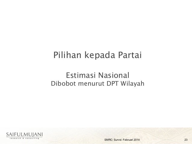 Feb 2014 Kekuatan Partai Makin Terfragmentasi