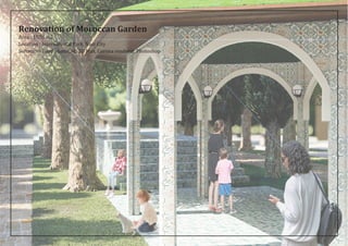 Renovation of Moroccan Garden
Area : 1578 m2
Location : International Park, Nasr City
Softwares Used : AutoCad, 3D Max, Corona renderer, Photoshop
 