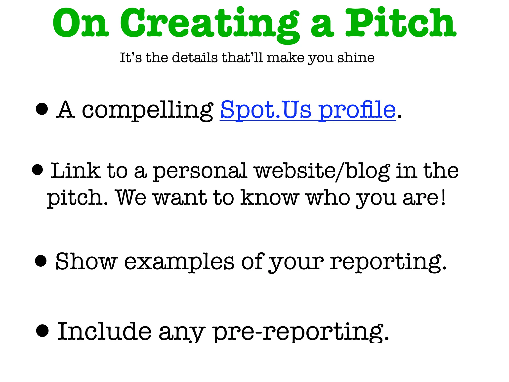 Spot.Us - for reporters