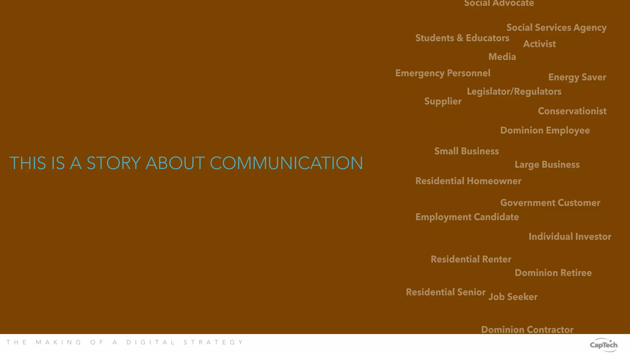 T H E M A K I N G O F A D I G I T A L S T R A T E G Y 
THIS IS A STORY ABOUT COMMUNICATION
 