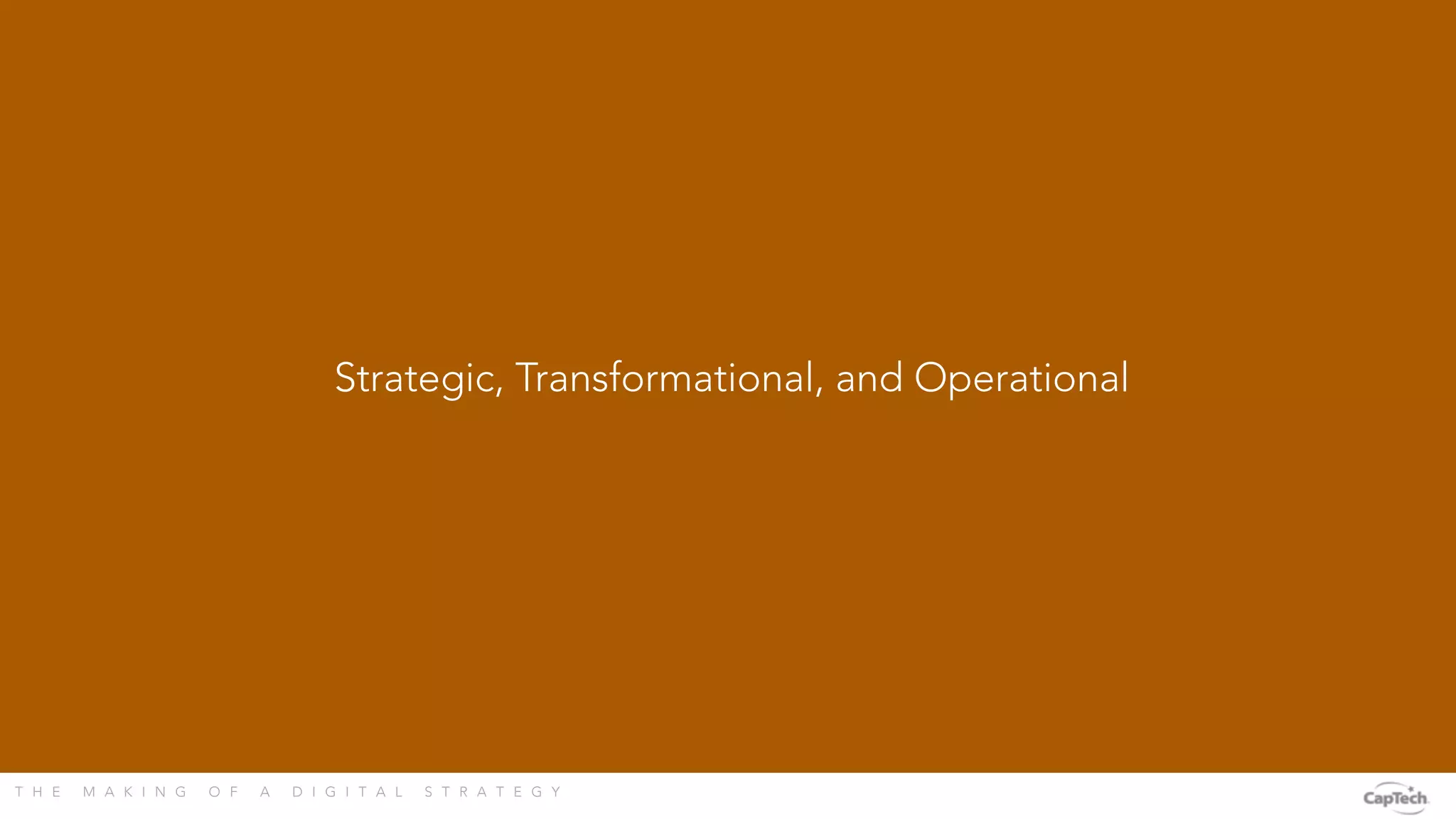 T H E M A K I N G O F A D I G I T A L S T R A T E G Y 
Strategic, Transformational, and Operational
 