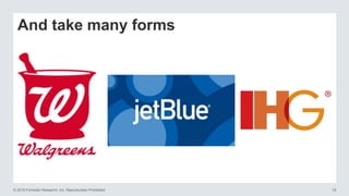 © 2016 Forrester Research, Inc. Reproduction Prohibited 16
And take many forms
 